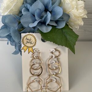 Gold Multi-Hoop Geometric Drop Earrings — Women